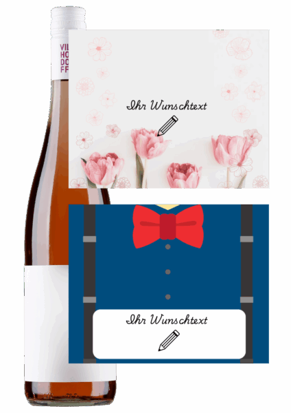 Personalisierte Geschenkflasche – 2024 Rosécuvée „Lila Wolken“
